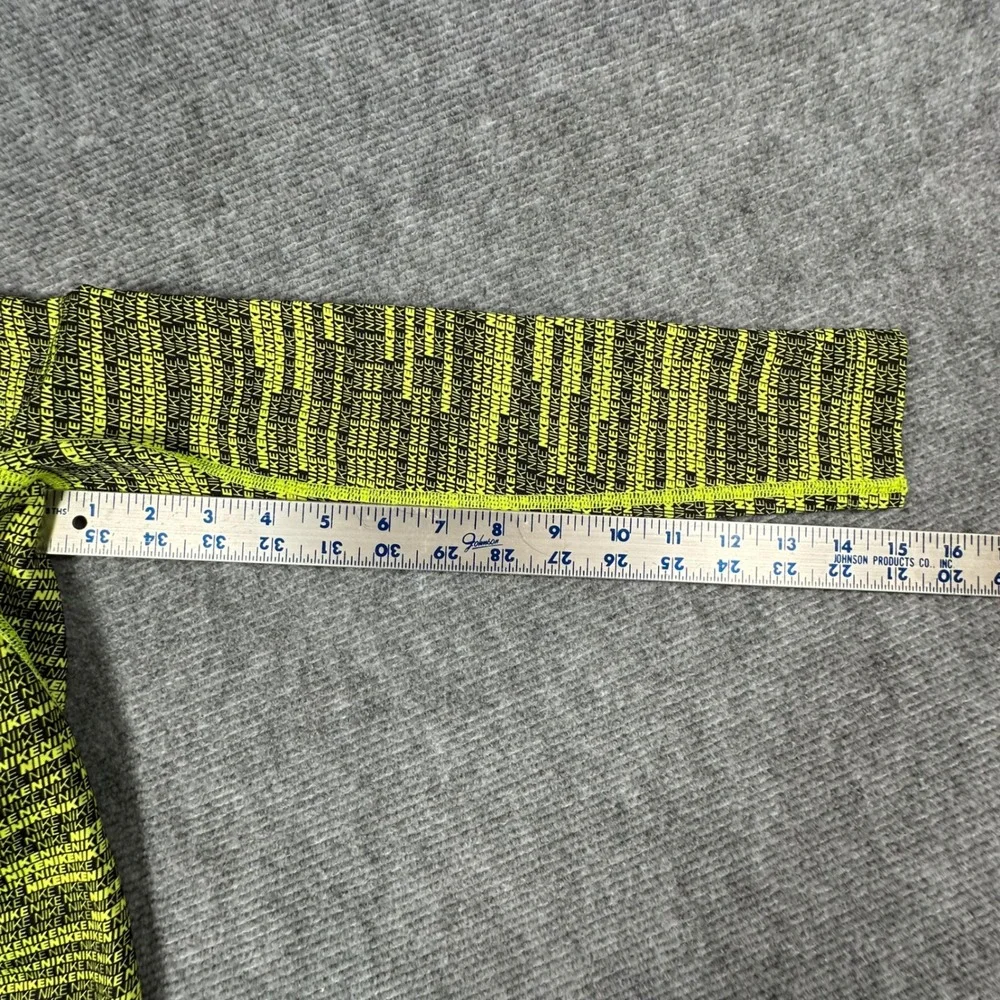 Nike Pro Kids Dri-FIT Compression Shirt Neon Yellow Black Logo Print Small S